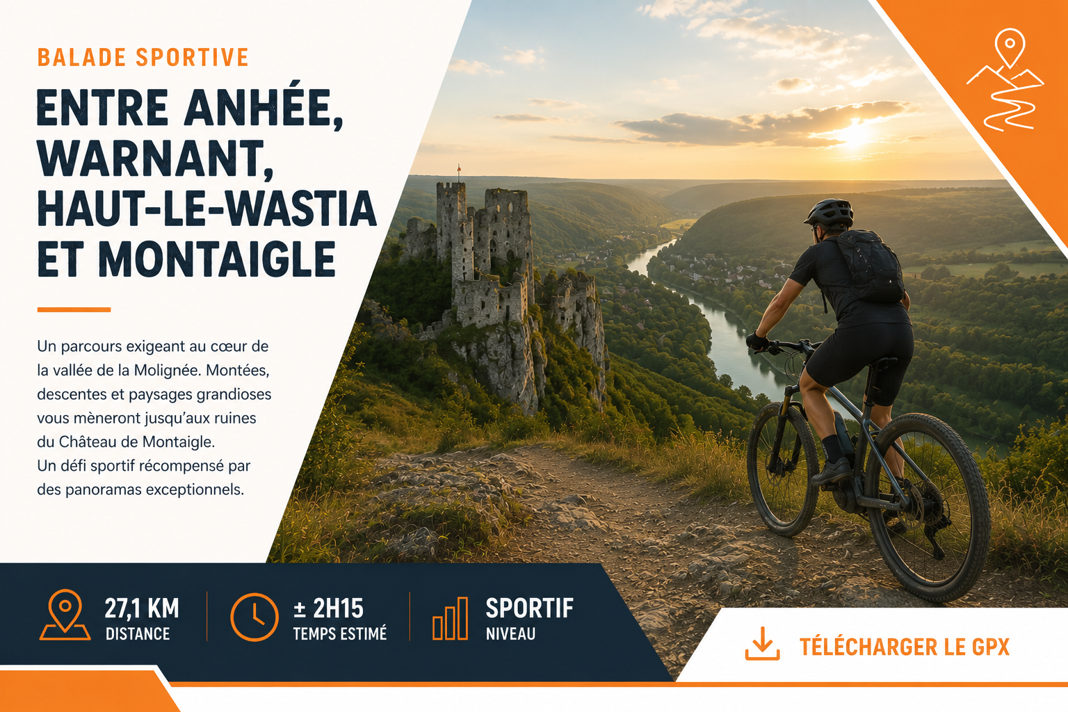 TMBIKE360 - Balade sportive entre Anhée, Warnant, Haut-le-Wastia et Montaigle